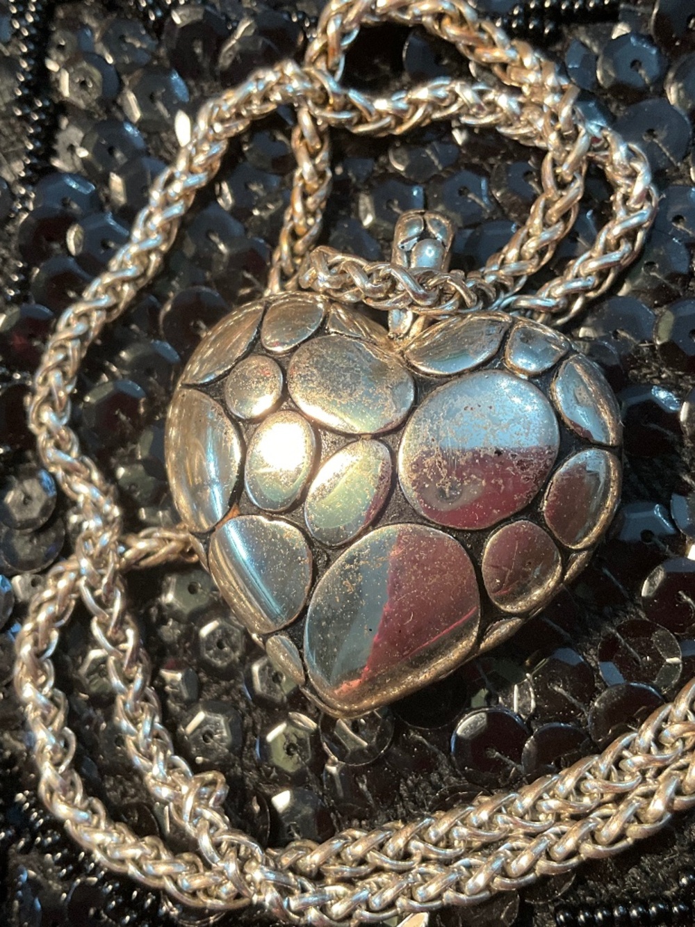 Silver Heart Valentine Necklace Artist Engraved